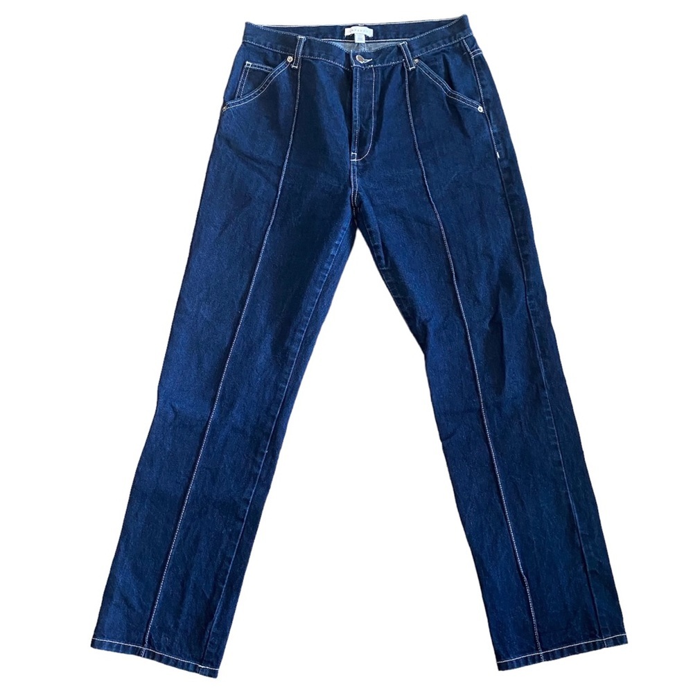 Topshop Straight Leg Button Fly High Waist Jeans Womens 8